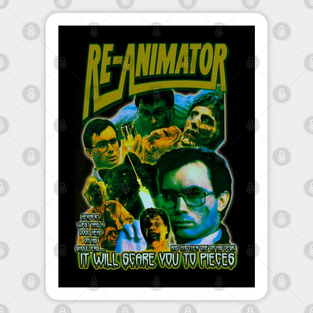 RE-ANIMATOR. (1985) Retro Cult Horror. T-Shirt (Version 2) Magnet by The Dark Vestiary